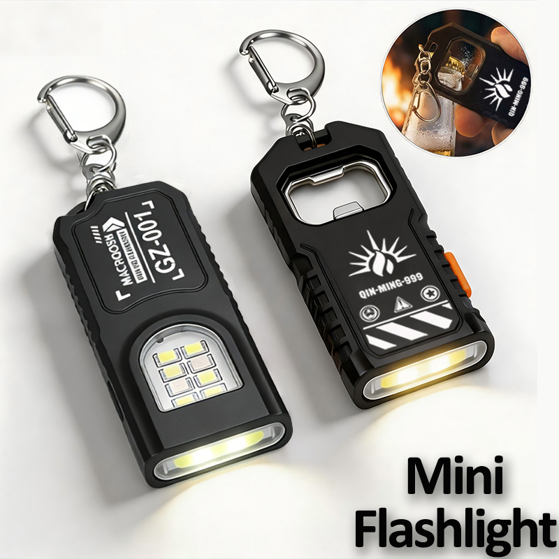 Outdoor Camping Adventure Lamp - Multifunctional Keychain Flashlight USB Rechargeable Mini