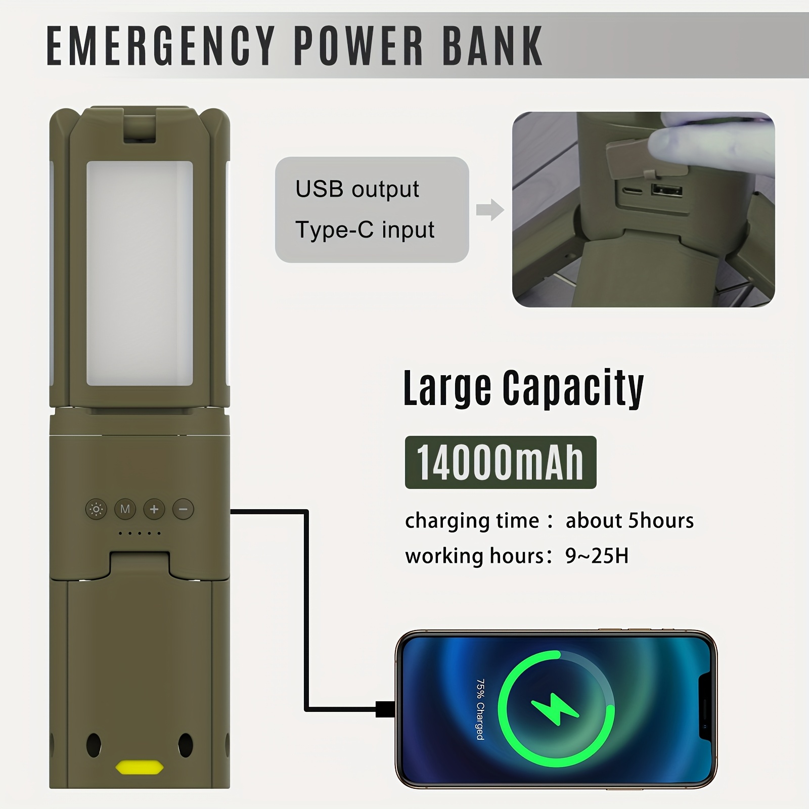 Camping Lantern, 14000mAh Rech - Outdoor Camping Tent のレビューと価格