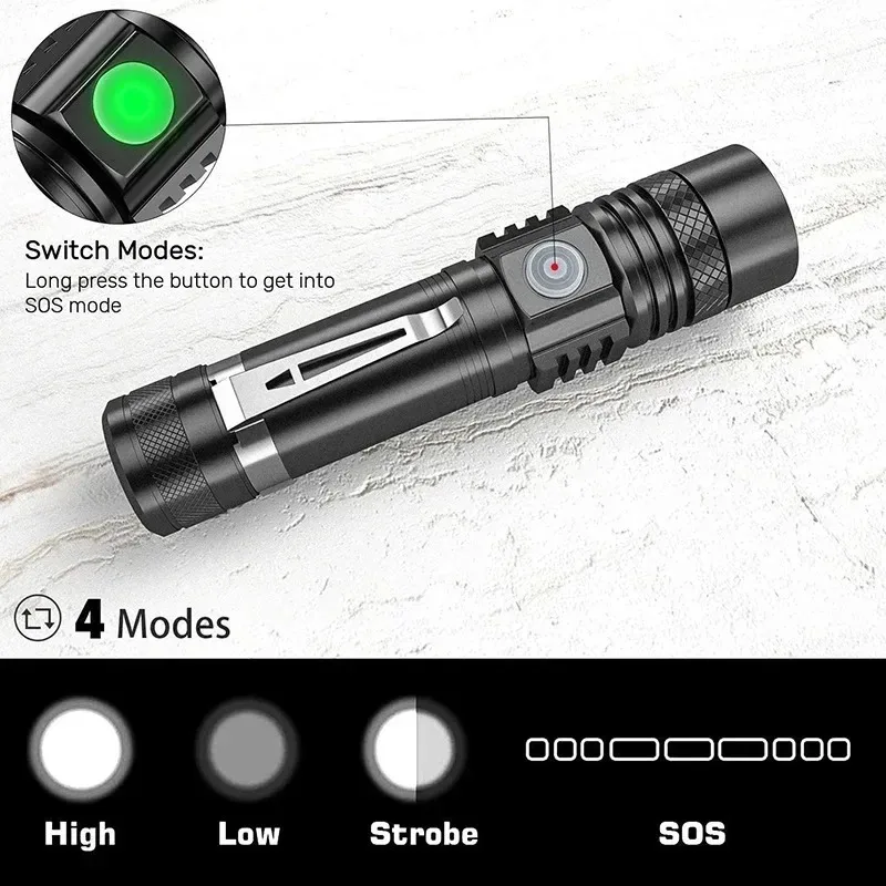T6 LED Rechargeable Flashlight - Outdoor Camping Adventure Lamp のレビューと価格