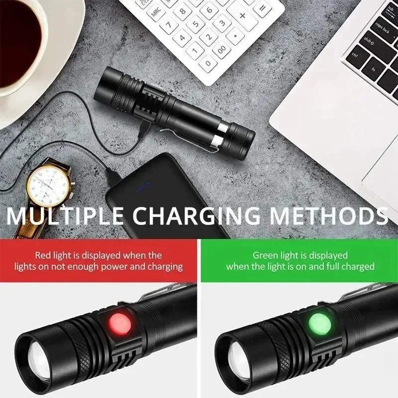 T6 LED Rechargeable Flashlight - Outdoor Camping Adventure Lamp のレビューと価格
