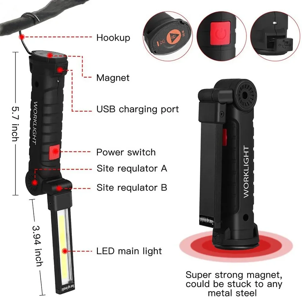 Portable COB LED Flashlight US - Outdoor Camping Light Portable のレビューと価格