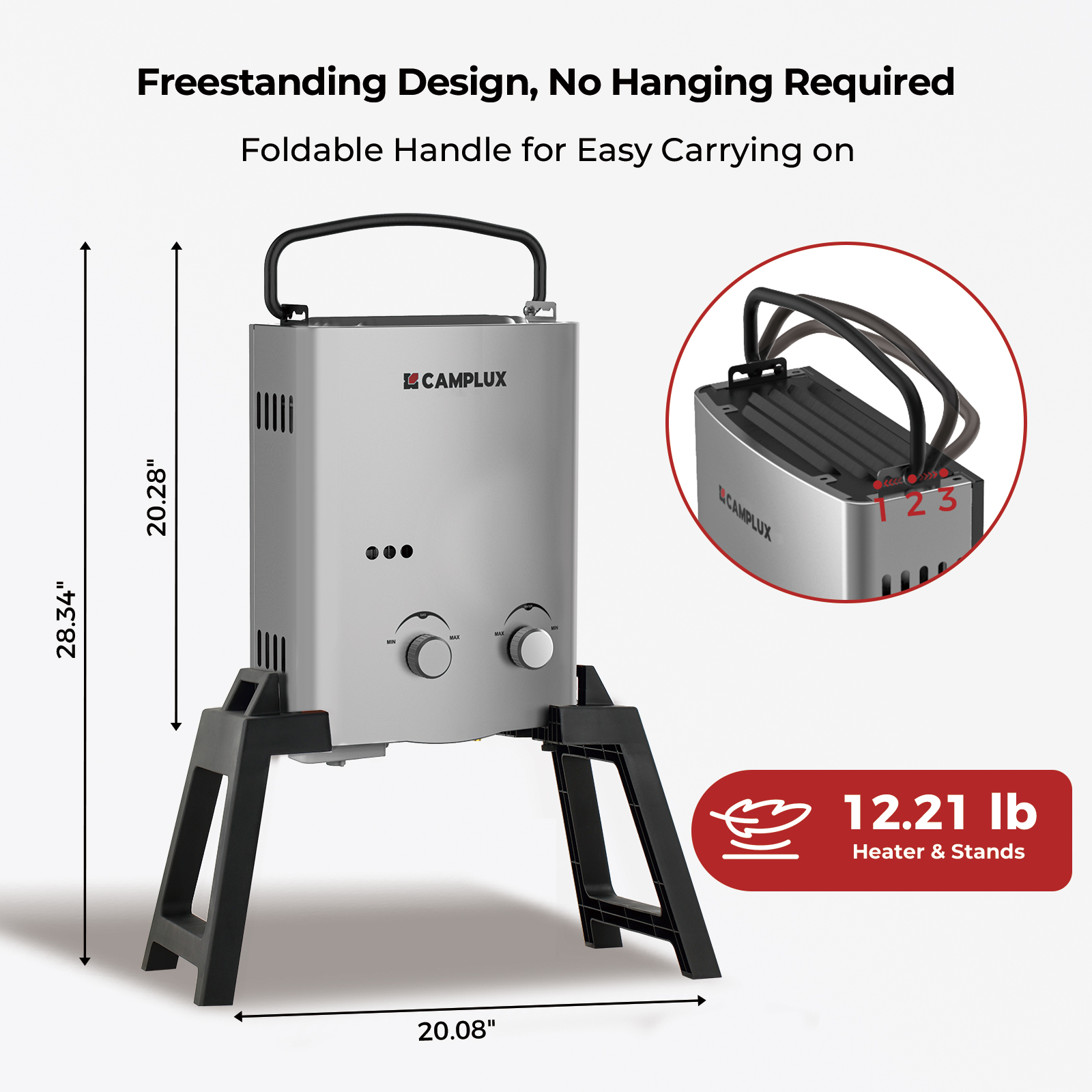 CAMPLUX 1.32GPM Propane Tankle - Outdoor Camping Hot Water Heater のレビューと価格