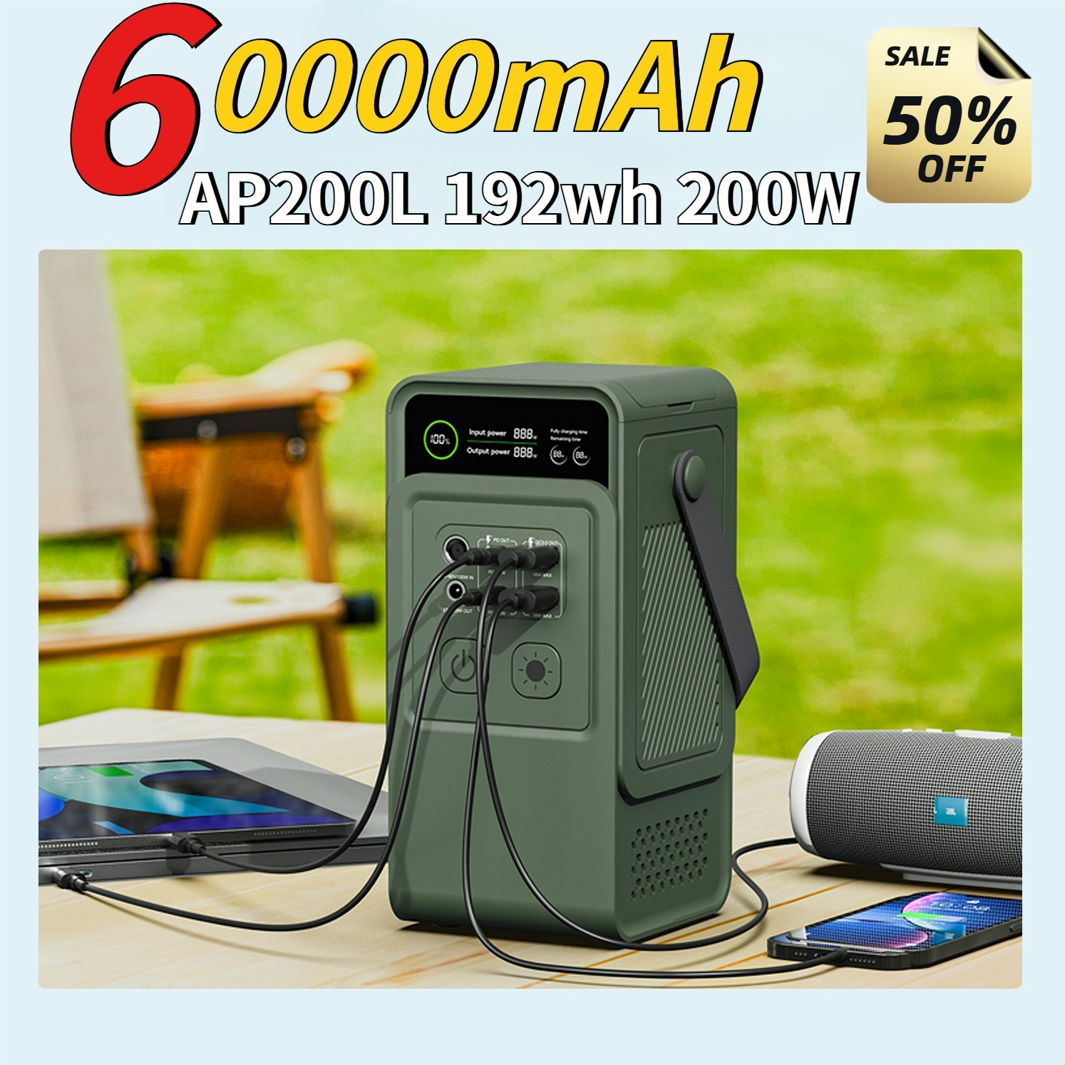 60000mAh 200W 192Wh Camping Po - Outdoor Camping Kit のレビューと価格