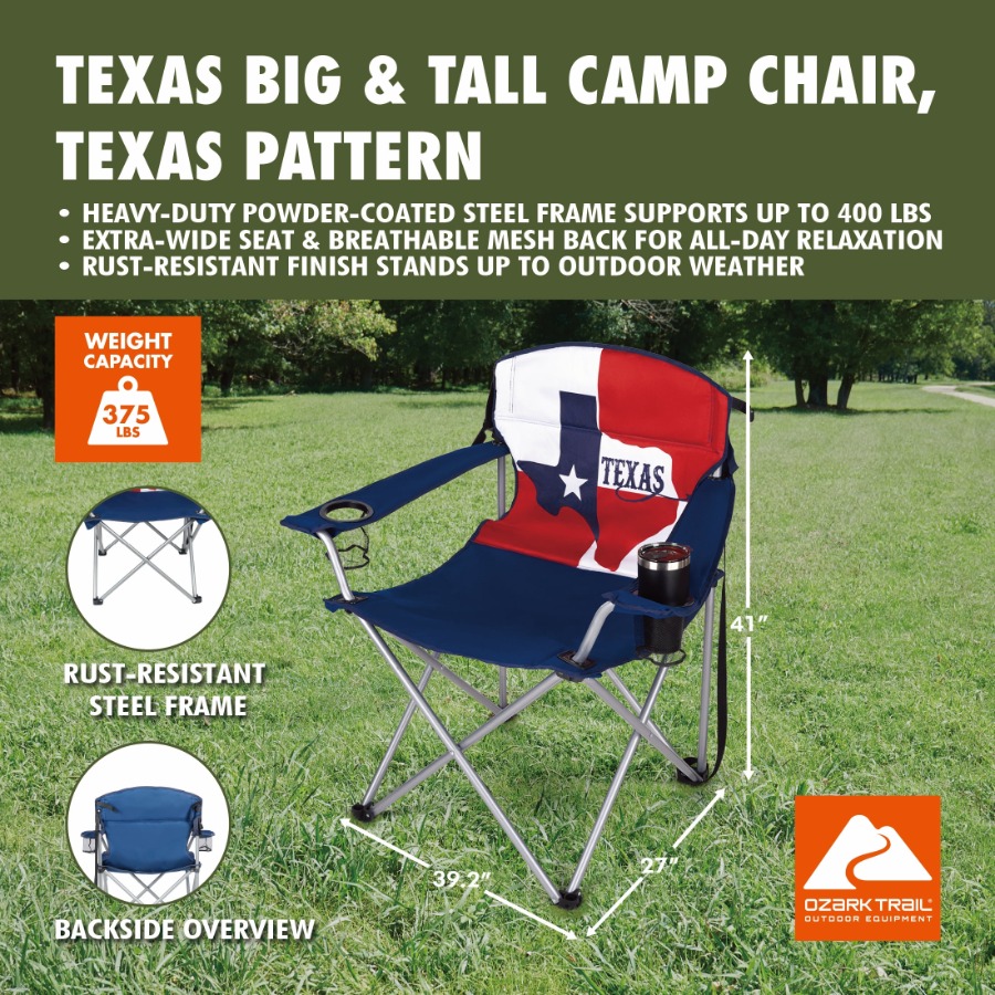 Texas Big Tall Camp Chair with - Outdoor Camping In Texas のレビューと価格