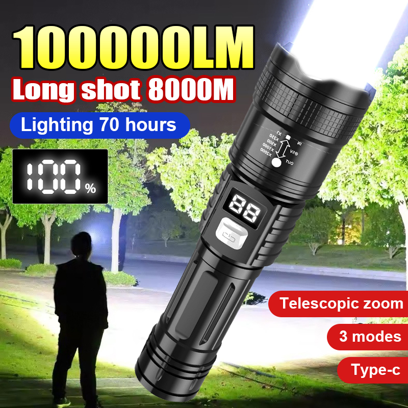 100000LM Super Bright Led Flas - Outdoor Camping Adventure Lamp のレビューと価格