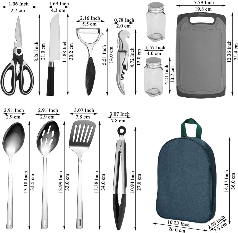 Camping Cooking Utensil Set 10 - Outdoor Camping Kit のレビューと価格