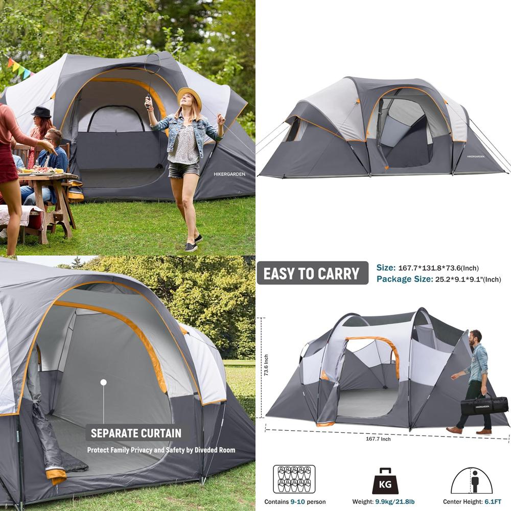 10-Person HikerGarden Tent - Q - Outdoor Camping Tent のレビューと価格