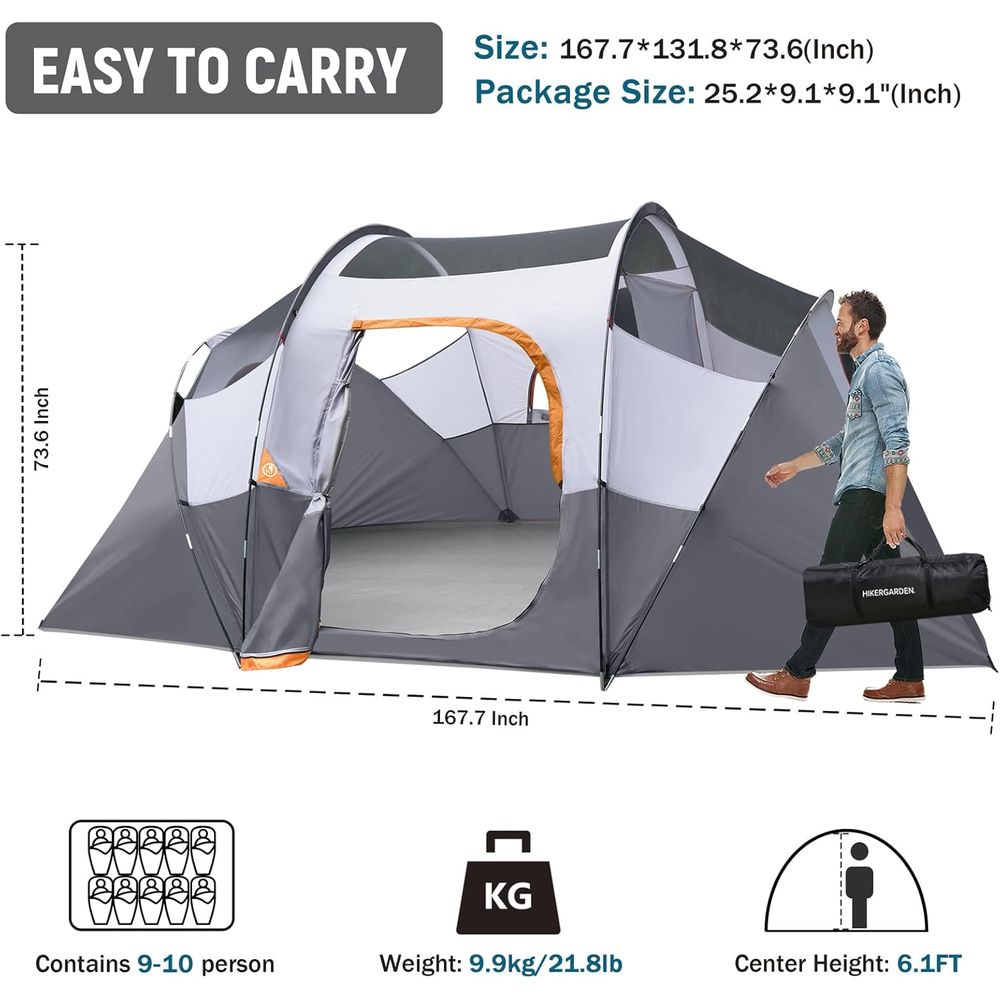 10-Person HikerGarden Tent - Q - Outdoor Camping Tent のレビューと価格
