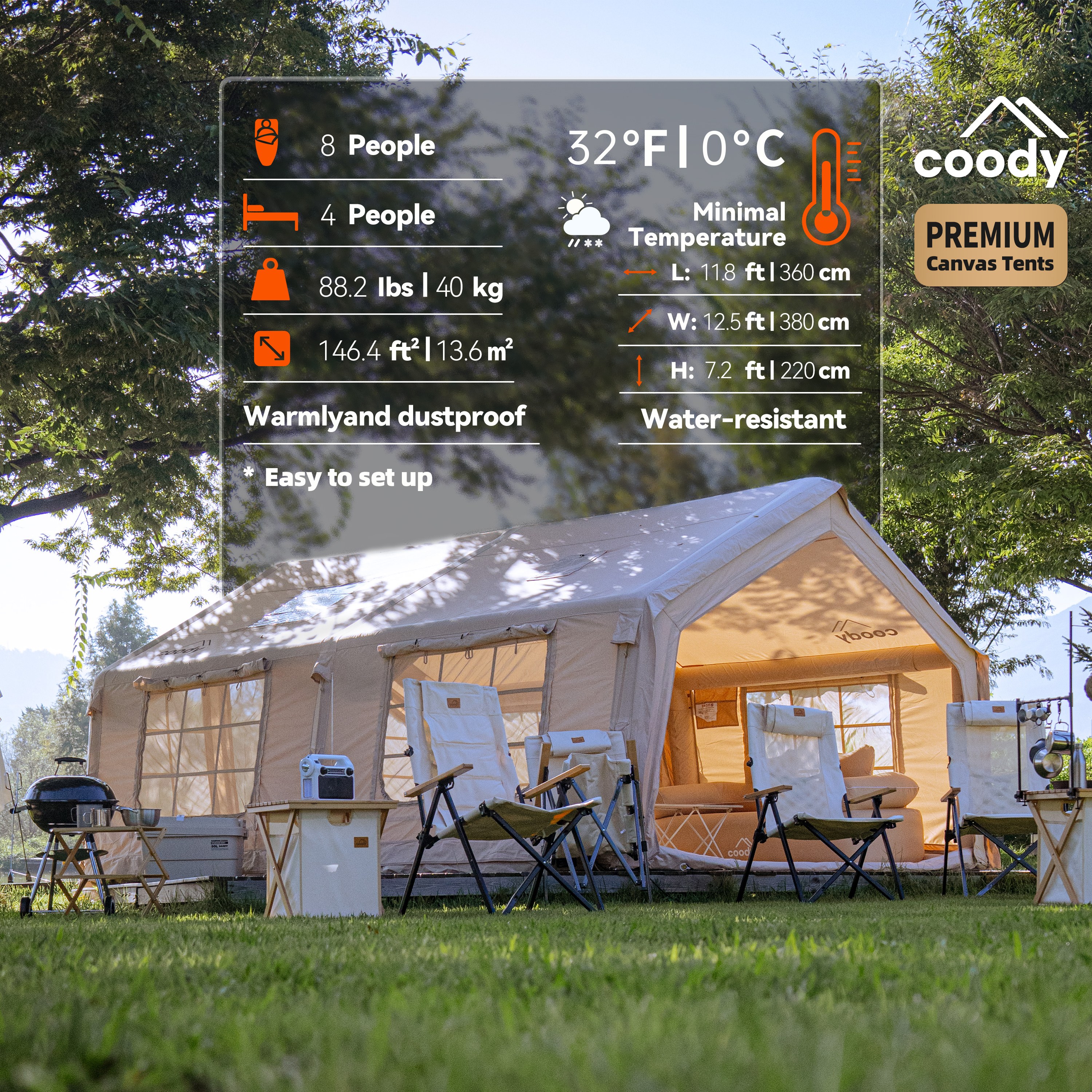 Coody 13.6 Air Tent-Beige Infl - Outdoor Camping And Glamping のレビューと価格