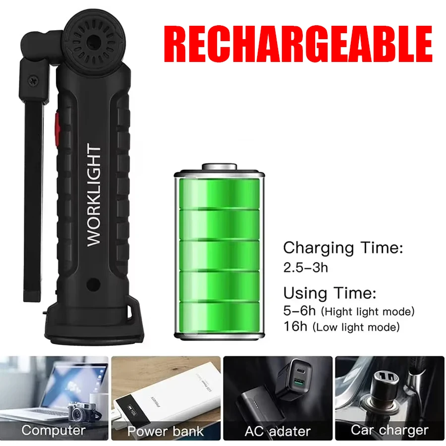 New Portable COB LED Flashligh - Outdoor Camping Adventure Lamp のレビューと価格