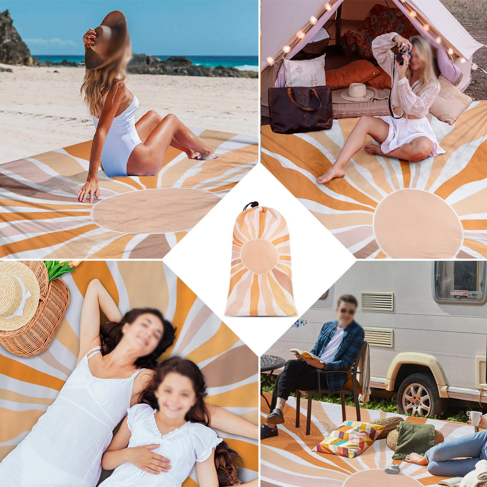 Waterproof Striped Beach Mat f - Outdoor Camping Activities For Adults のレビューと価格