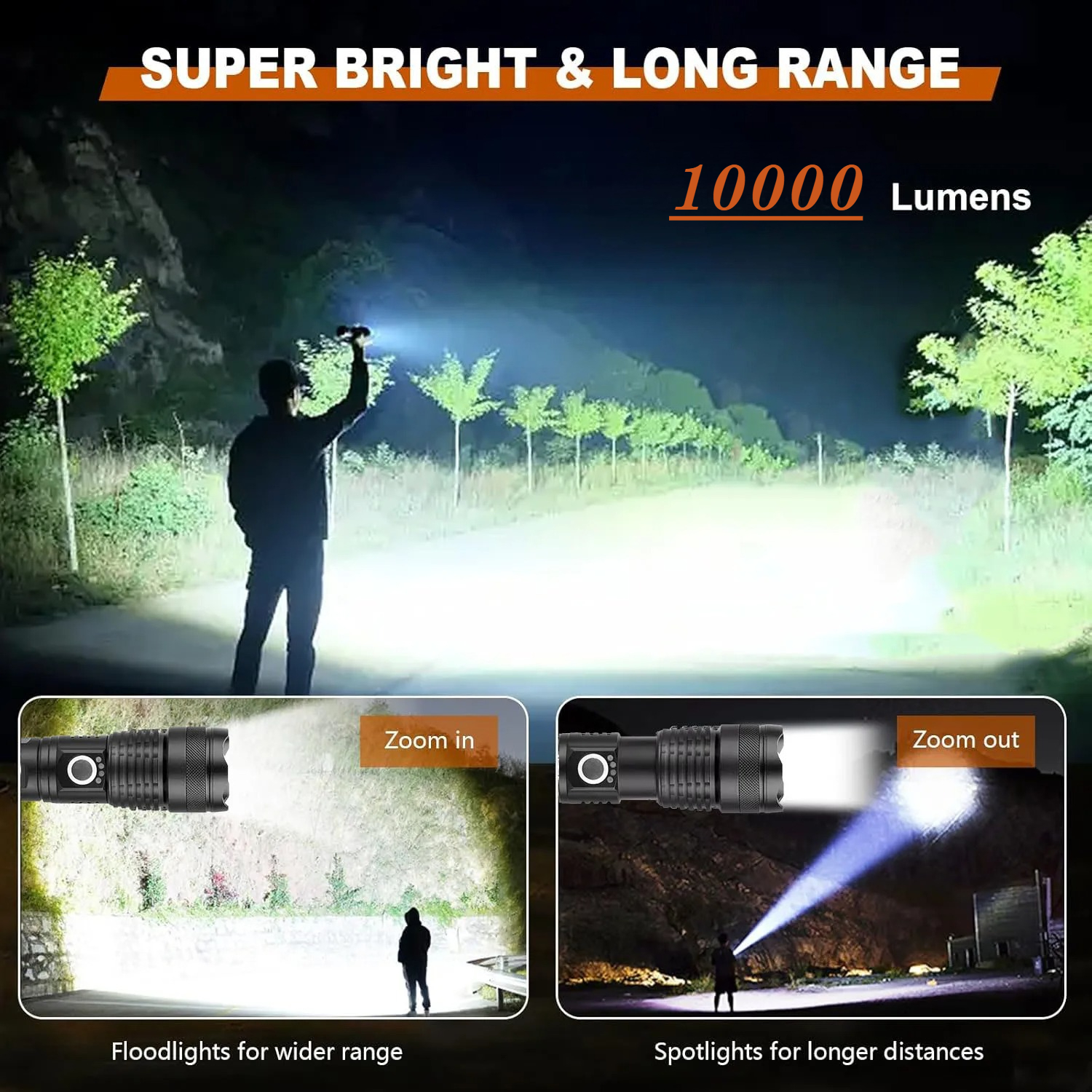 High Power LED Flashlight Rech - Outdoor Camping Adventure Lamp のレビューと価格