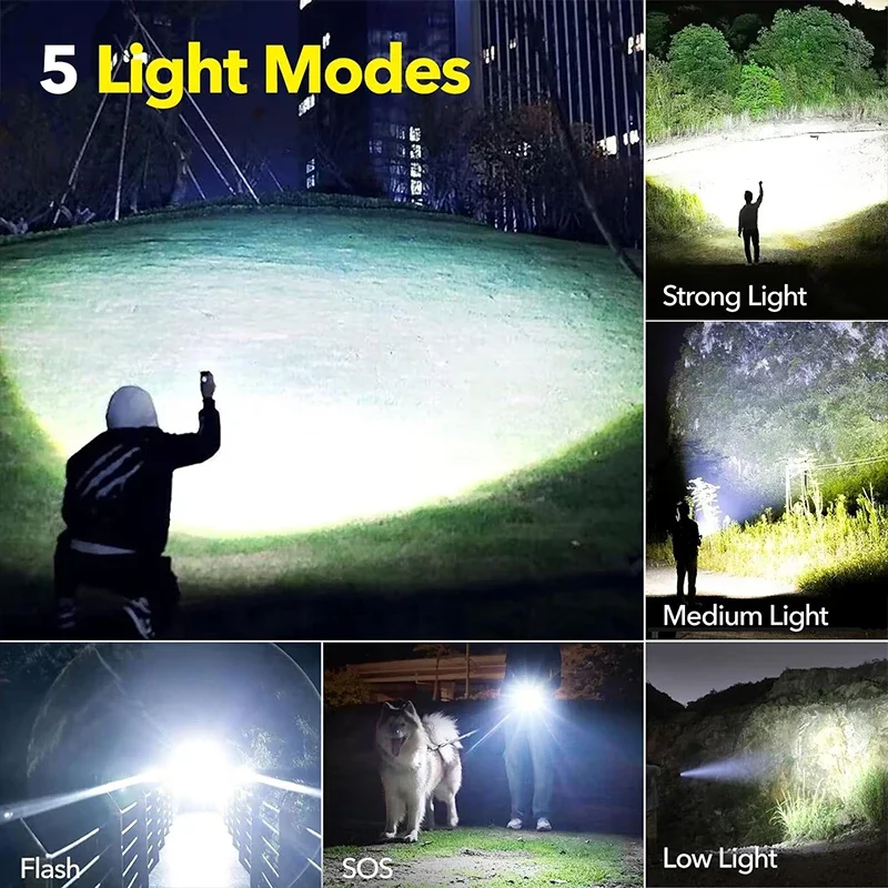 High Power LED Flashlight Rech - Outdoor Camping Adventure Lamp のレビューと価格
