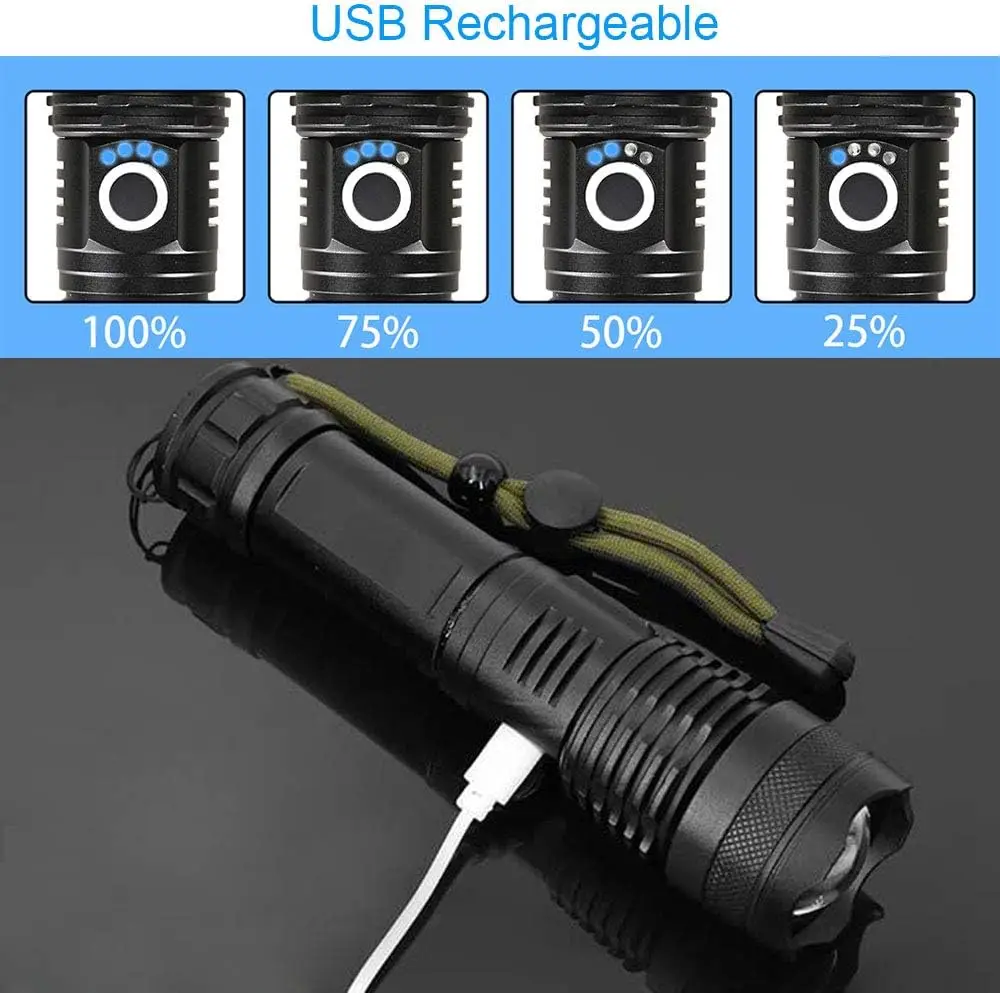High Power LED Flashlight Rech - Outdoor Camping Adventure Lamp のレビューと価格