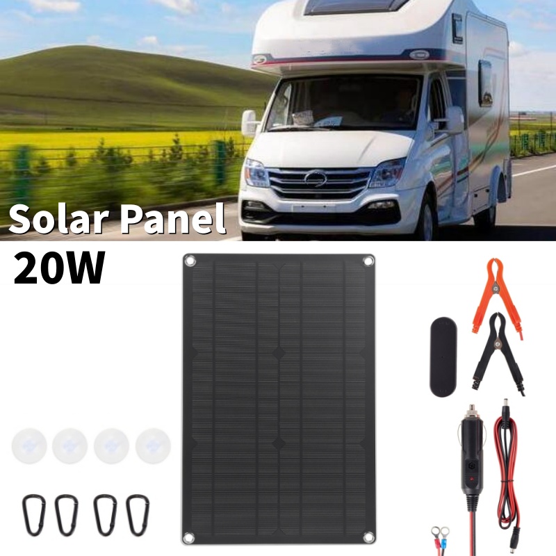 20W Solar Panel Kit High Conve - Outdoor Camping Kit のレビューと価格