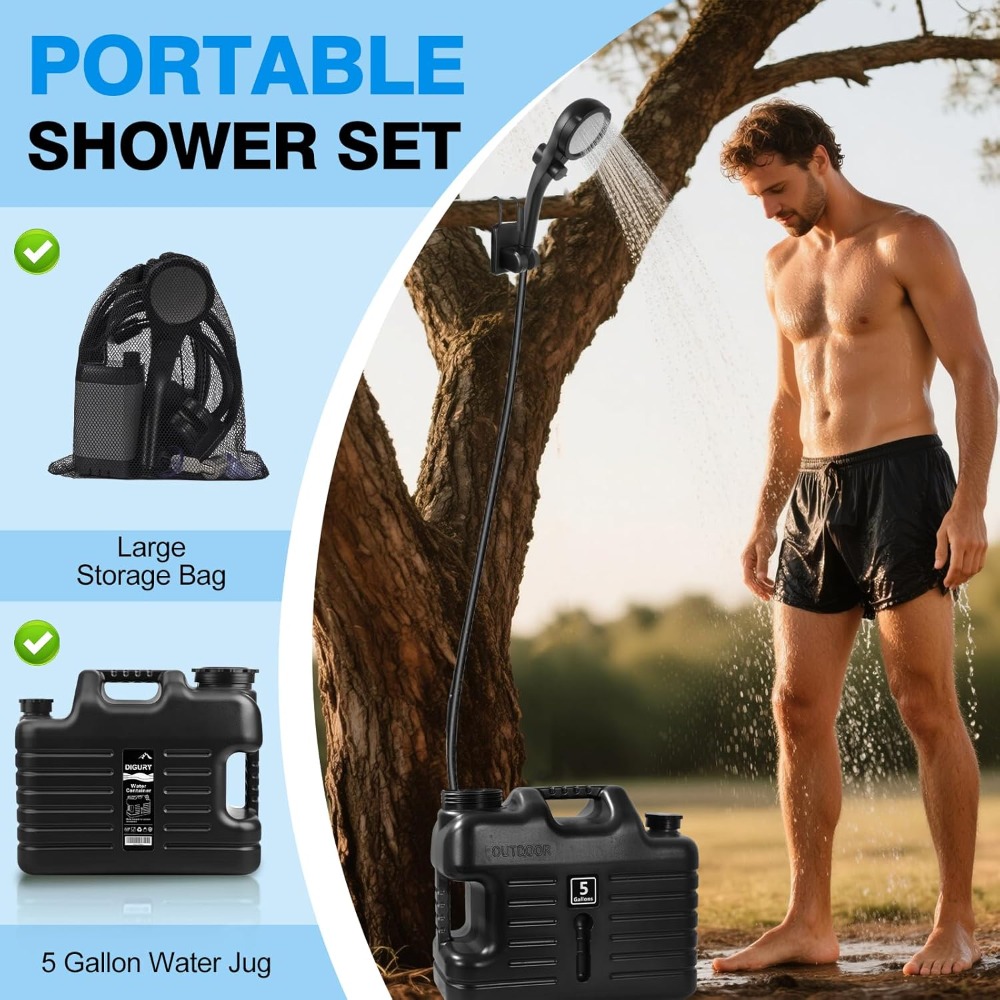 Portable Camping Shower with 5 - Outdoor Camping Kit のレビューと価格